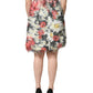 Dolce & Gabbana Multicolor Floral Textured Faux Fur Pencil Skirt