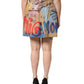 Dolce & Gabbana Beige Graffiti Print Cotton Blend Mini Skirt