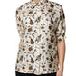 Dolce & Gabbana Beige Musical Instrument Print Short Sleeve Top