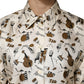 Dolce & Gabbana Beige Musical Instrument Print Short Sleeve Top
