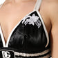 Dolce & Gabbana Black Floral Silk Satin Crop Logo Bralette Top