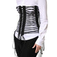 Dolce & Gabbana Black Lace-Up Drawstring Bustier Corset Top