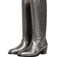 Dolce & Gabbana Metallic Silver Leather Knee High Boots Shoes