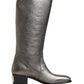 Dolce & Gabbana Metallic Silver Leather Knee High Boots Shoes