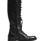 Dolce & Gabbana Re-Edition Black Leather Lace Up Boots Shoes