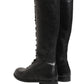 Dolce & Gabbana Re-Edition Black Leather Lace Up Boots Shoes
