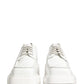 Dolce & Gabbana White Leather Chunky Sole Derby Shoes