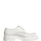 Dolce & Gabbana White Leather Chunky Sole Derby Shoes
