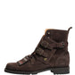 Dolce & Gabbana Brown Suede Leather Buckle Ankle Boots Shoes