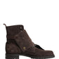 Dolce & Gabbana Brown Suede Leather Buckle Ankle Boots Shoes