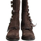 Dolce & Gabbana Brown Suede Leather Combat Ankle Boots  Shoes