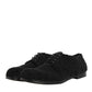 Dolce & Gabbana Men Black Riccio Shearling Dress Derby Shoes