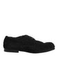 Dolce & Gabbana Men Black Riccio Shearling Dress Derby Shoes