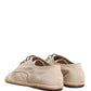 Dolce & Gabbana Beige Espadrille Sole Lace Up Canvas Derby Shoes