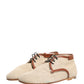 Dolce & Gabbana Beige Canvas Leather Trim Dress Derby Shoes