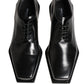 Dolce & Gabbana Black Matte Lace-Up Leather Dress Derby Shoes