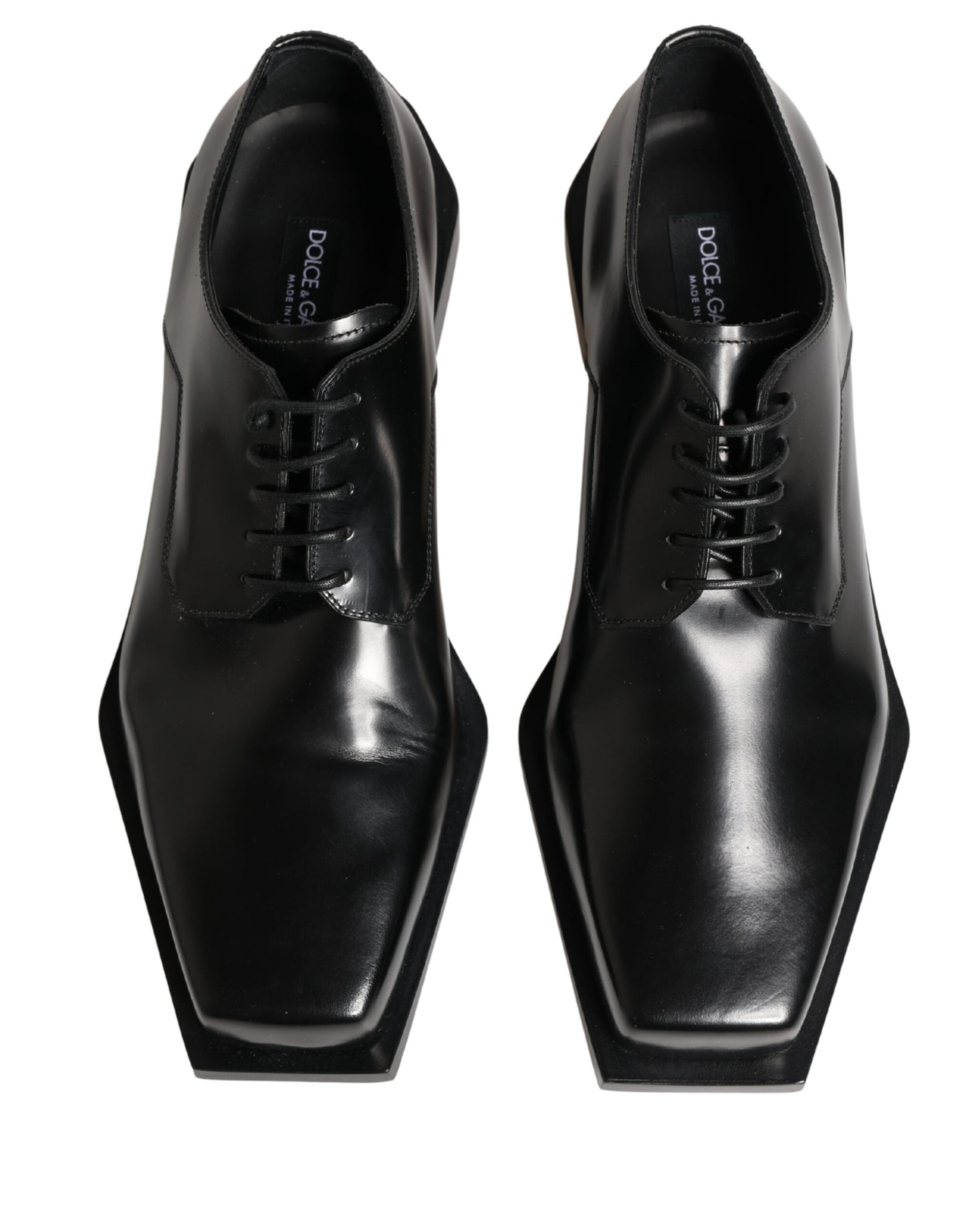 Dolce & Gabbana Black Matte Lace-Up Leather Dress Derby Shoes