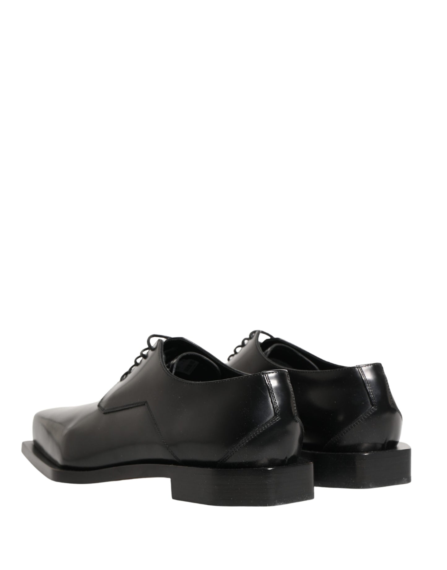 Dolce & Gabbana Black Matte Lace-Up Leather Dress Derby Shoes