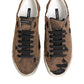 Dolce & Gabbana Brown Black Patch Denim Low Top Sneakers Shoes