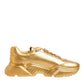 Dolce & Gabbana Gold Leather Daymaster Chunky Sneakers Shoes