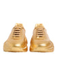 Dolce & Gabbana Gold Leather Daymaster Chunky Sneakers Shoes
