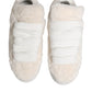 Dolce & Gabbana White Shearling Fur Bianco Low Top Sneakers Shoes