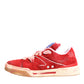 Dolce & Gabbana Red White Suede DG Logo Low Top Sneakers Shoes