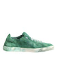Dolce & Gabbana Green Suade DG Logo Sole Low Top Sneakers Shoes