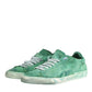 Dolce & Gabbana Green Suade DG Logo Sole Low Top Sneakers Shoes