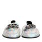 Dolce & Gabbana Silver DG Logo Holographic Leather Loafers Shoes