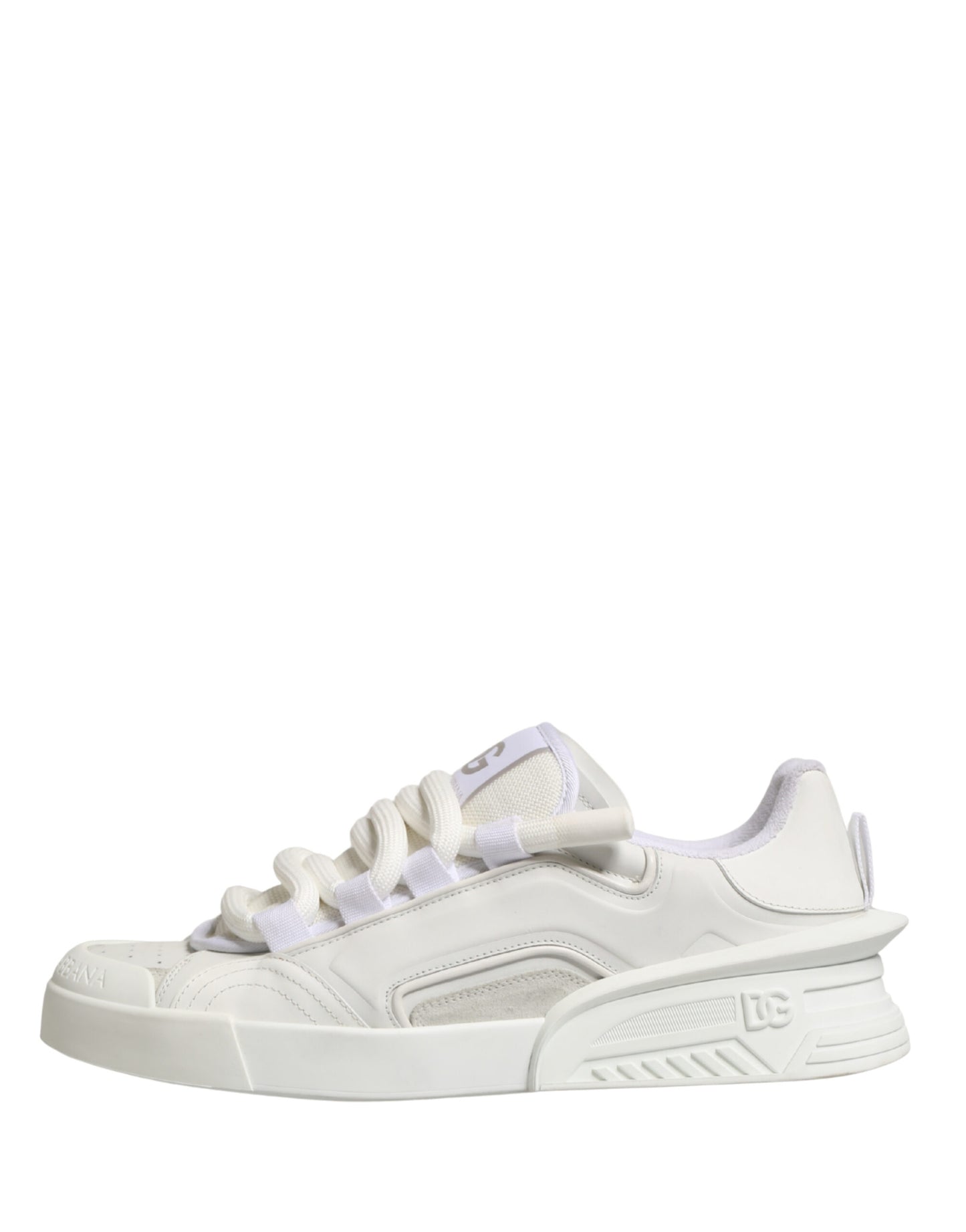 Dolce & Gabbana White Calfskin Leather Low Top Sneakers Shoes