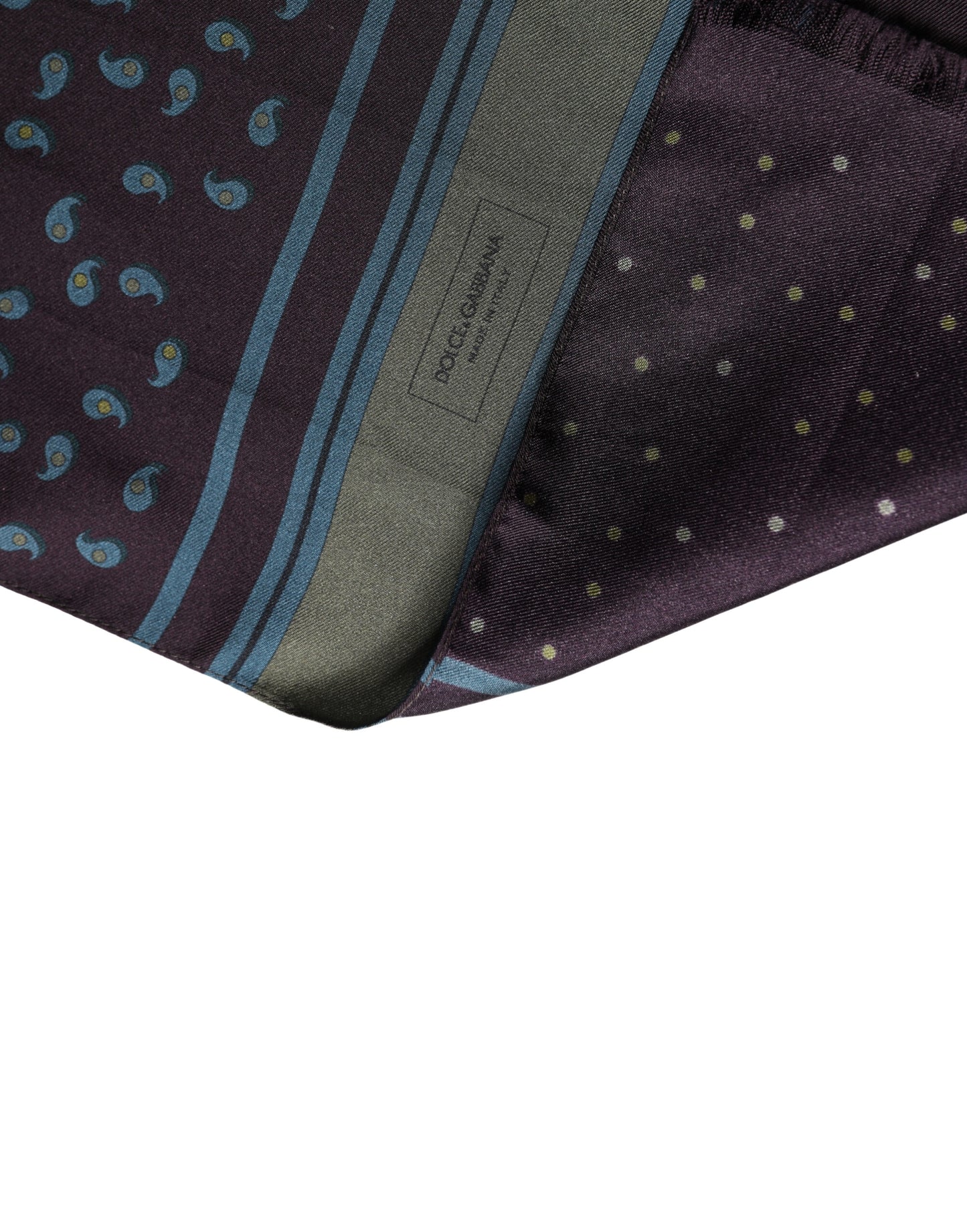 Dolce & Gabbana Men Scarf Maroon Patterned Silk Neck Foulard 132cm x 33cm