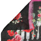 Dolce & Gabbana Multicolor Cutlery Floral Wrap Shawl 135cm x 132cm Scarf