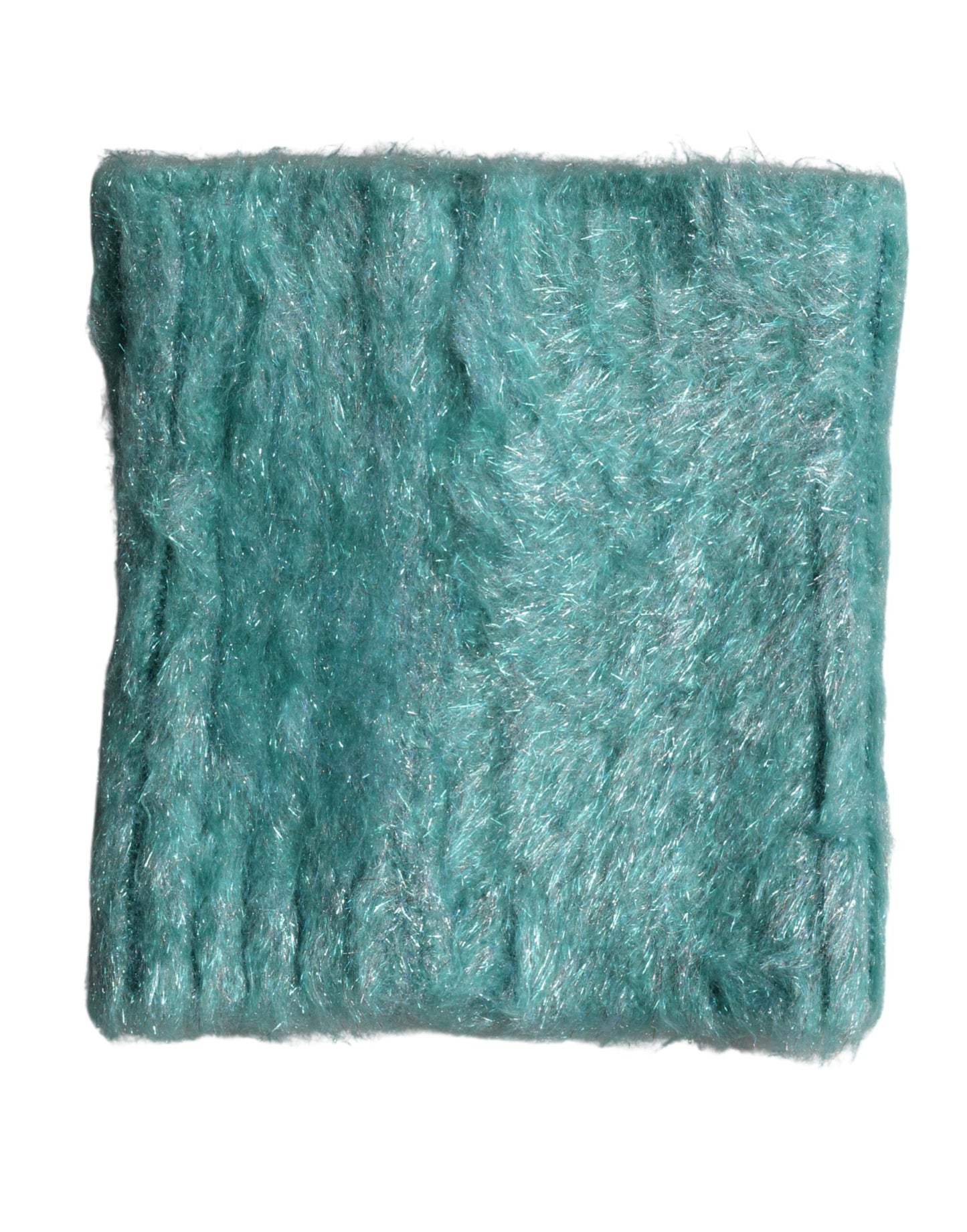 Dolce & Gabbana Teal Mohair Wool Knitted Wrap Shawl 62cm x 32.5cm Scarf