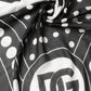 Dolce & Gabbana Black White Polka Dot Logo Stole Wrap 188cm x 116cm Scarf