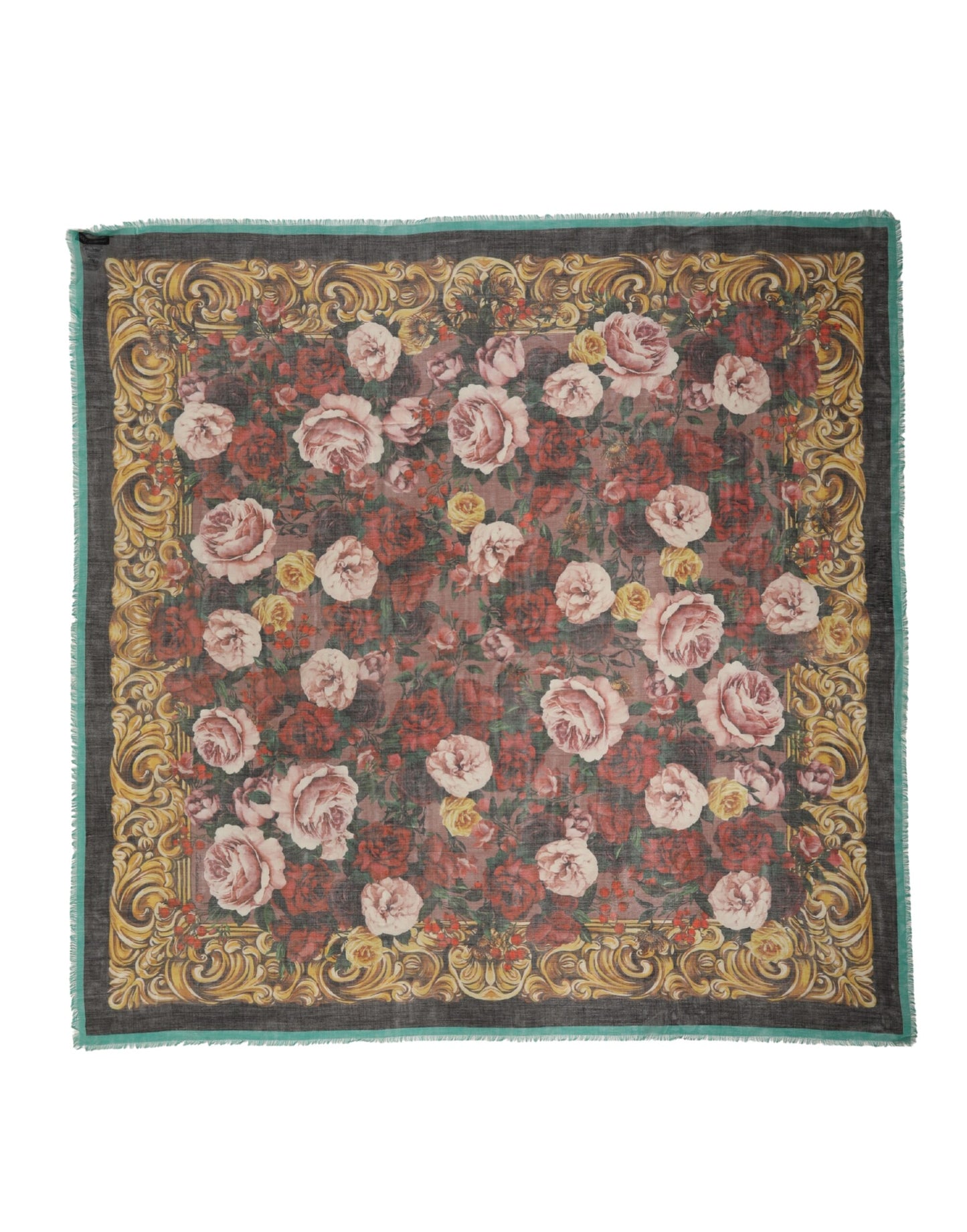 Dolce & Gabbana Multicolor Floral Cashmere Square Stole  Scarf