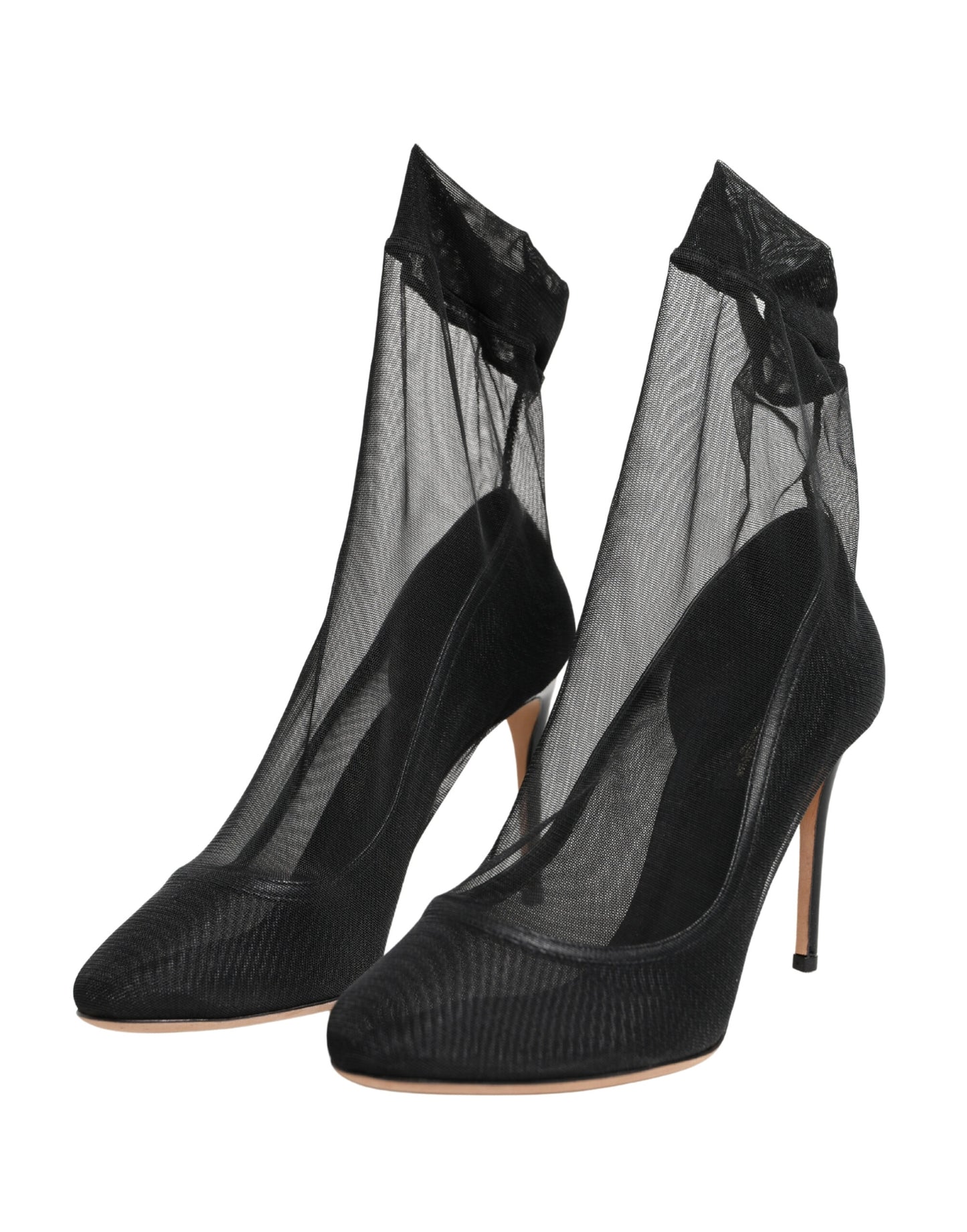 Dolce & Gabbana Black Nylon Stretch Mesh Sock Boots Shoes