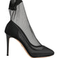 Dolce & Gabbana Black Nylon Stretch Mesh Sock Boots Shoes
