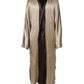 Dolce & Gabbana Beige Silk Satin Long Coat Robe Jacket