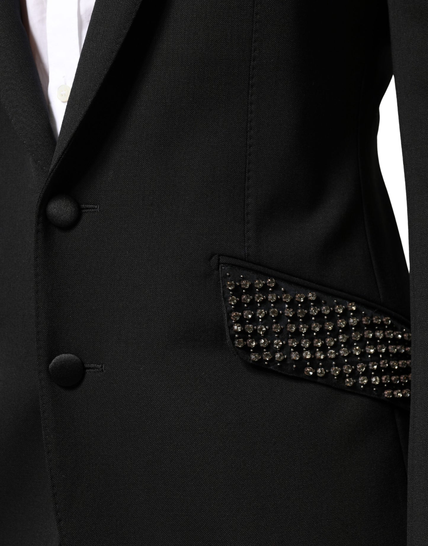 Dolce & Gabbana Black Embellished Single Breasted Blazer