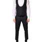 Dolce & Gabbana Black White Single Breasted SICILIA Men 3 Piece Suit