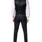 Dolce & Gabbana Black White Single Breasted SICILIA Men 3 Piece Suit