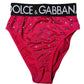 Dolce & Gabbana Pink Embellished High-Waist Brief Logo Underwear