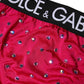 Dolce & Gabbana Pink Embellished High-Waist Brief Logo Underwear