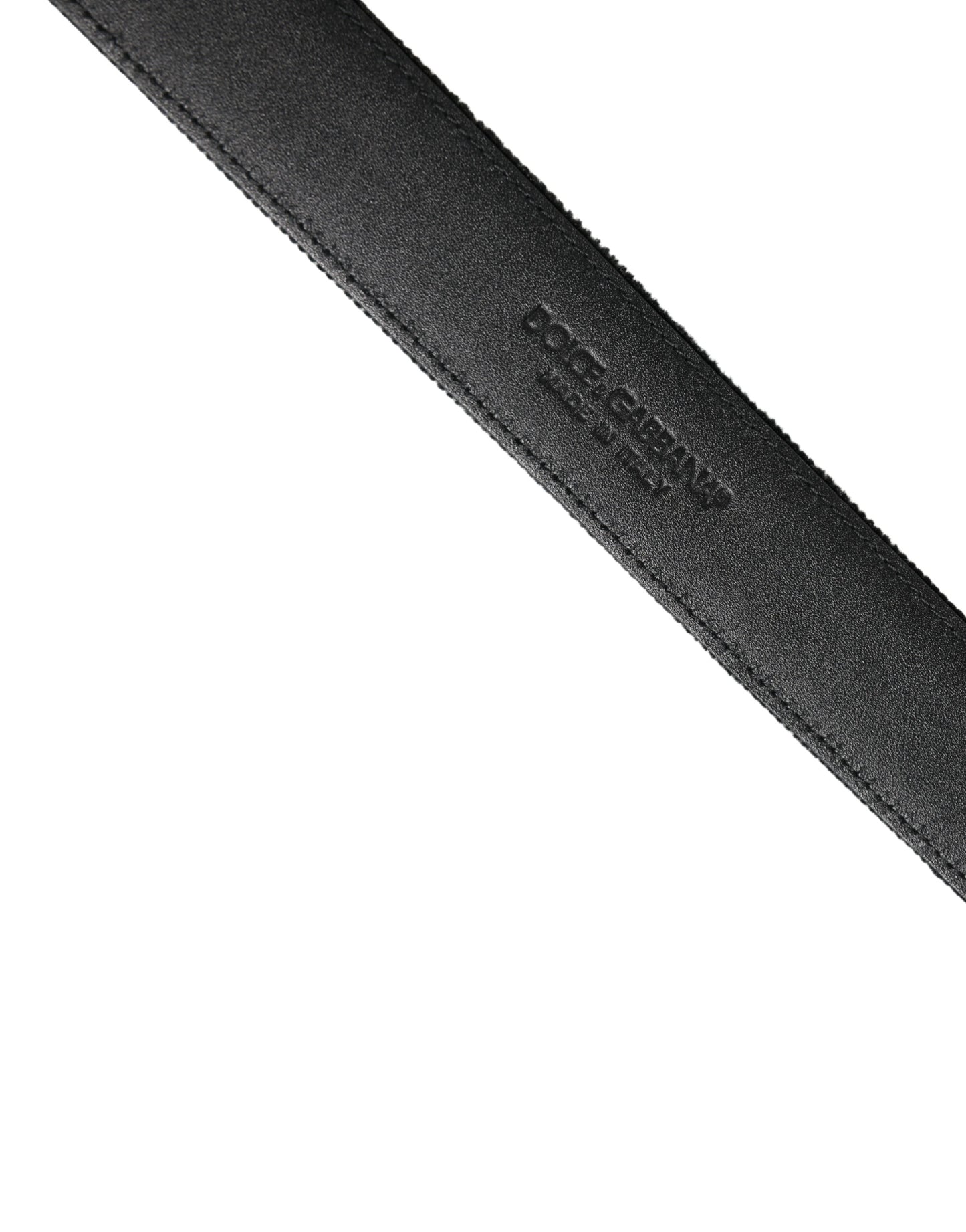 Dolce & Gabbana Black Suede Silver Tone Metal Buckle Men Belt