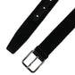 Dolce & Gabbana Black Suede Silver Tone Metal Buckle Men Belt