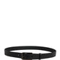 Dolce & Gabbana Black Calf Leather Gold Metal Buckle  Belt