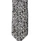 Dolce & Gabbana Black White Floral Fantasy Silk Adjustable Necktie Tie