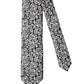 Dolce & Gabbana Black White Floral Fantasy Silk Adjustable Necktie Tie