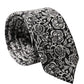 Dolce & Gabbana Black White Floral Fantasy Silk Adjustable Necktie Tie